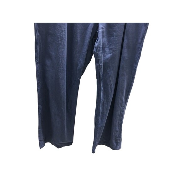 The Vermont Country Store Pants Women's Size Large Blue Linen Cotton Drawstring - Picture 4 of 6